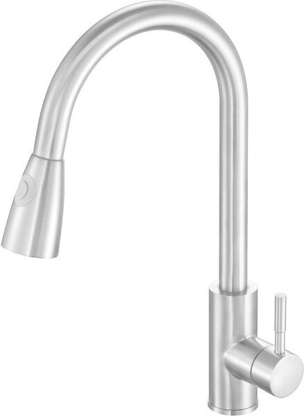 Rubinetto da cucina Steely, cromo 360, 21 cm, rubinetto, rubinetto per lavello, miscelatore