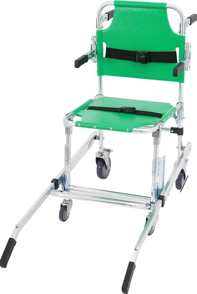 Sedia pieghevole con funzione scala, portata 350 lbs, 4 ruote universali, lega di alluminio, verde
