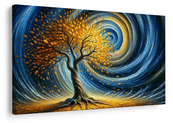 Quadro su tela – Albero della vita nel cielo vorticoso