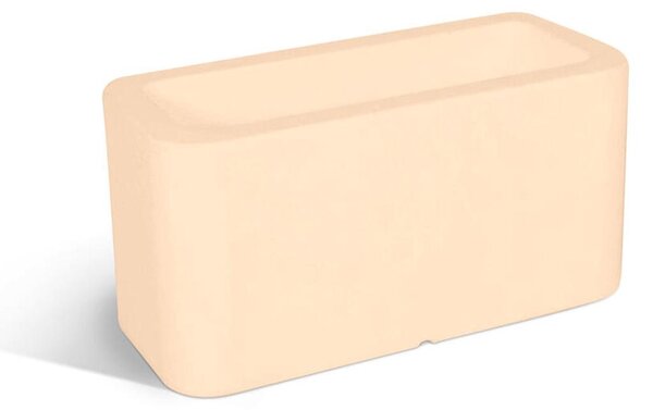 Vaso, in polietilene Modello BLOG Dimensioni 35x70xh35 cm ideale x l'esterno si pu� piantumare direttamente al suo interno dotato di foro di scolo colore Crema