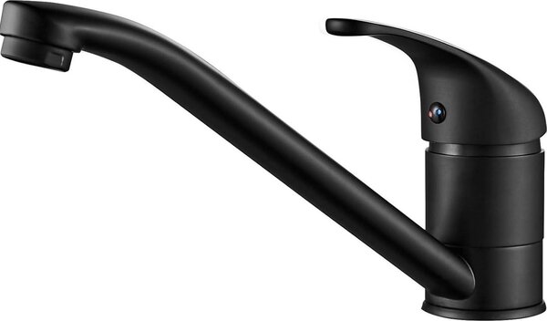 Rubinetto da cucina nero Miscelatore monocomando girevole a 360° con cartuccia in Vetroceramica