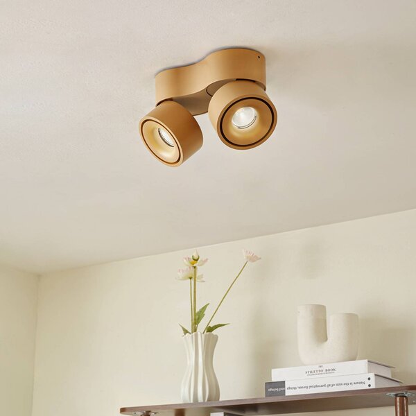 Arcchio Faretto da soffitto LED Rotari, marrone, a 2 luci, 8,9W Rotari Arcchio, dimmerabile, Marrone / Ruggine, Corridoio, Alluminio, Moderno
