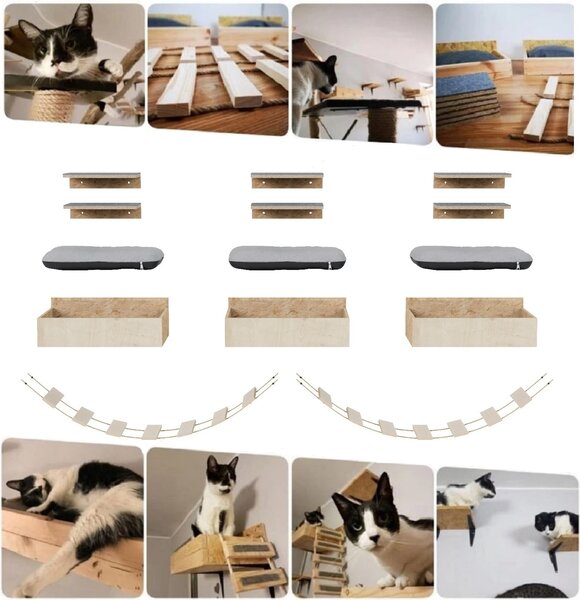 Arrampicata a parete per gatti lounger lounger a parete per gatti letto per gatti mensola per gatti a parete XXL 8661