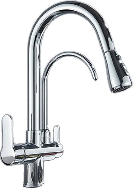 Rubinetto da cucina, bocca estraibile, attacco acqua calda e fredda, cromo A