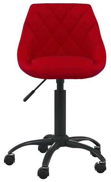 Sedia da Ufficio Rosso Vino in Velluto