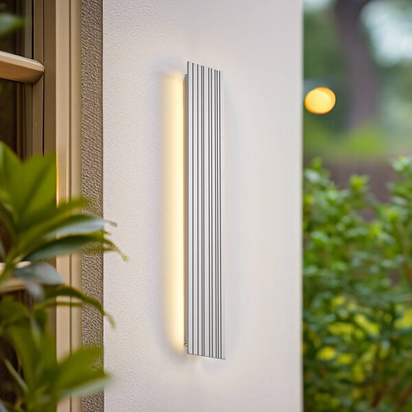 Applique da esterni a LED Melira Lucande, Alluminio / Grigio / Zincato, Alluminio, Moderno, Applique LED da esterni