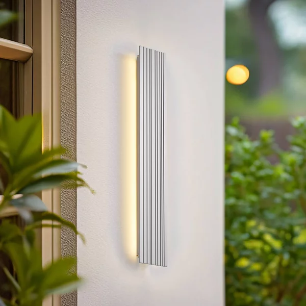 Applique da esterni a LED Melira Lucande, Alluminio / Grigio / Zincato, Alluminio, Moderno, Applique LED da esterni