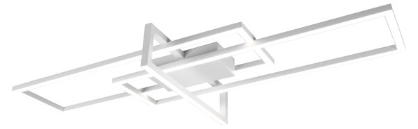 Plafoniera LED grande con interruttore dimmer 100 x 40 cm in bianco opaco