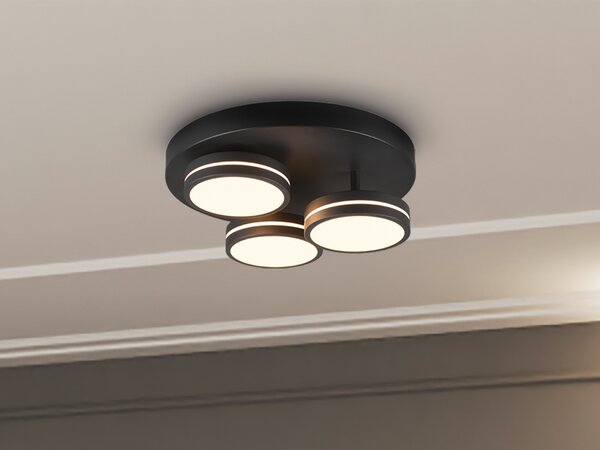 Lampada da soffitto antracite a 3 luci, Ø 35 cm