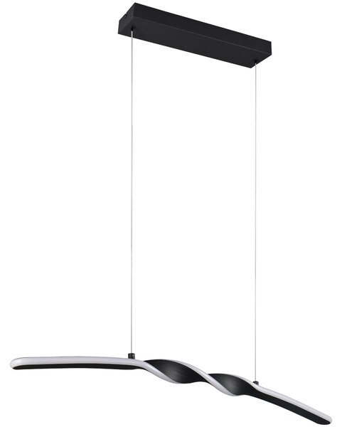 Lampada a sospensione a LED, metallo, nera, regolabile in altezza, H 150 cm