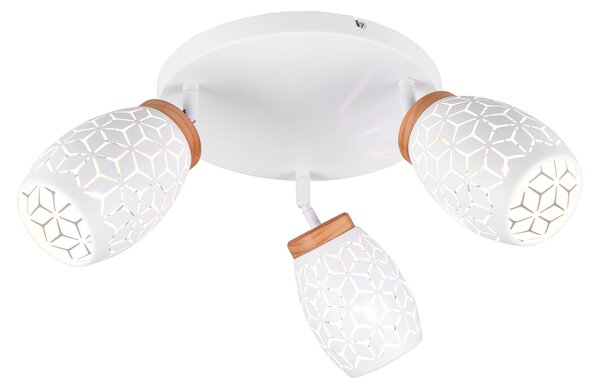 Lampada da soffitto BIDAR bianca 3xE14x10W in metallo, dimensioni: 27x58x58 cm, IP20, RL