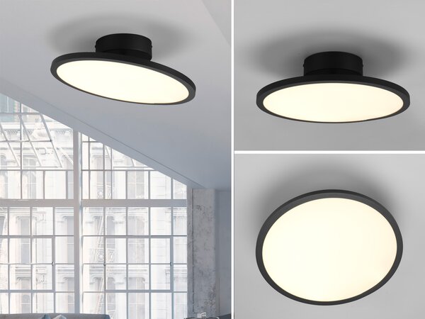 Lampada da soffitto a LED TRAY 29 W, 3000 K, 3550 lm, metallo bianco e nero, dimensioni: 12 x 40 x 40 cm, IP20, Trio