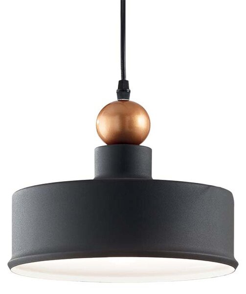 Sospensione Industrial-Minimal Triade-2 Metallo Grigio 1 Luce E27