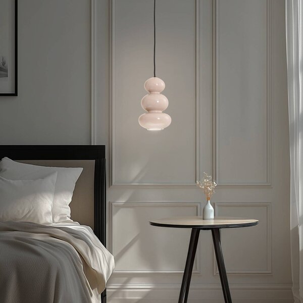Lampada a sospensione Oman Argon, dimmerabile, Alluminio / Grigio / Zincato, Soggiorno / Sala da pranzo, Vetro, Lampada a sospensione