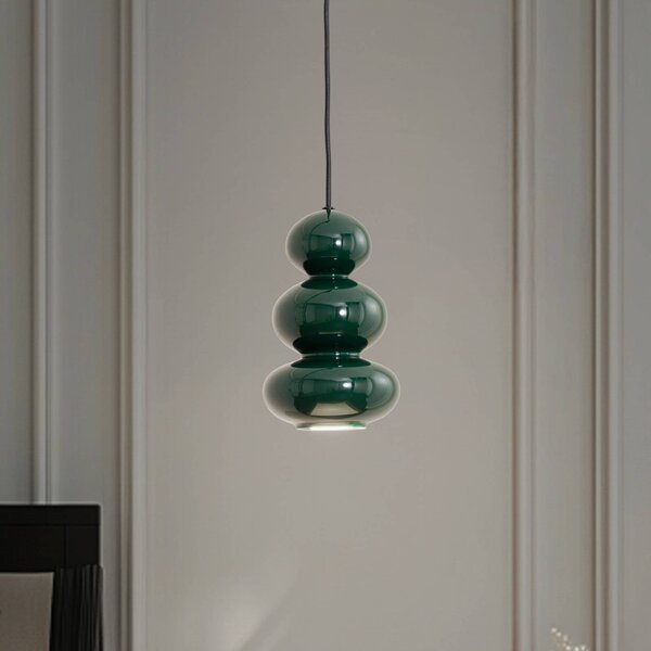 Lampada a sospensione Oman Argon, dimmerabile, Verde, Soggiorno / Sala da pranzo, Vetro, Lampada a sospensione