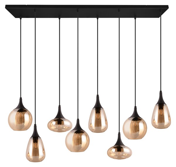 Lampada a sospensione LUMINA nero-miele 8xE14x40W in metallo, dimensioni: 150x121x34,5 cm, IP20, Trio