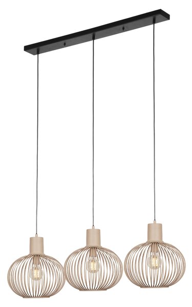 Lampadario GILA color sabbia e nero, 3xE27x10W, metallo, dimensioni: 150x120x33 cm, IP20, Trio