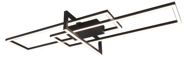 Plafoniera a LED - nero - metallo - 100 x 40 cm - dimmerabile