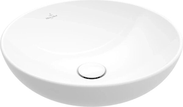 Villeroy & Boch Lavabo da appoggio Loop & Friends, 4A4501, 380 x 380 mm, rotondo, senza troppopieno, bianco alpino, 1 pz