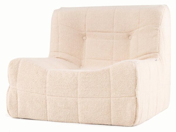 Poltrona sacco KOMFOTTEU, poltrona imbottita senza braccioli, comoda poltrona relax con rivestimento in morbido tessuto tipo "teddy" e base antiscivolo, ideale come poltrona singola per soggiorno, camera da letto o ufficio