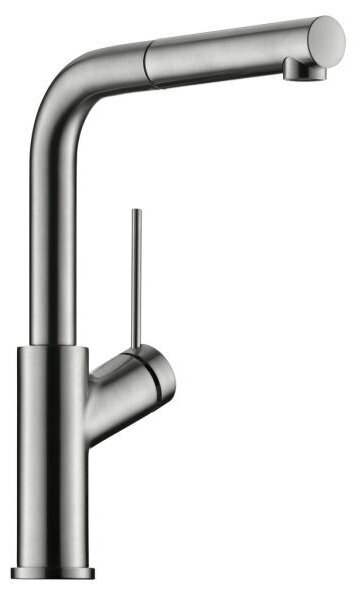 Miscelatore da cucina Naber LINEA Mio 4 con bocca estraibile finitura acciaio inox alta pressione