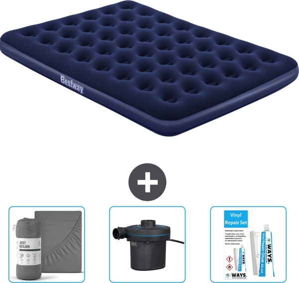 Materasso gonfiabile Bestway - 2 persone - 152 x 203 x 22 cm - Blu - Accessori inclusi