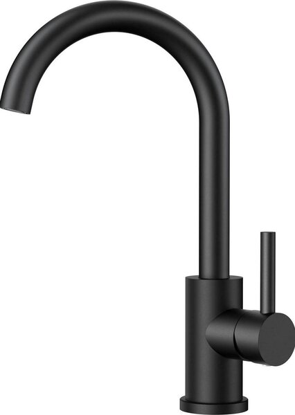 FORIOUS Rubinetto da cucina nero Rubinetto girevole a 360° Miscelatore in acciaio inox Miscelatore monocomando
