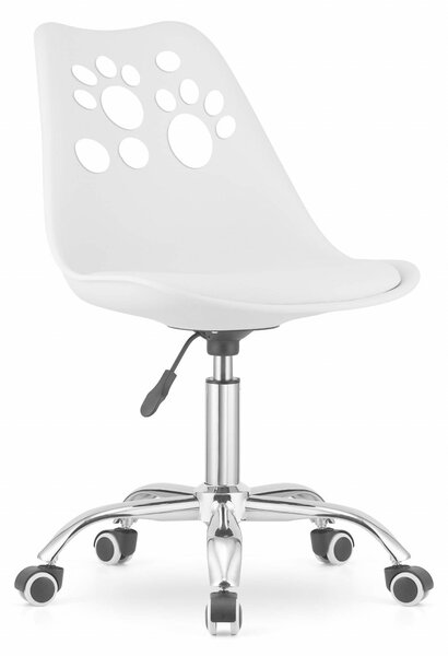 Sedia girevole Valora PRINT bianca - Sedia girevole bianca minimalista per un look pulito