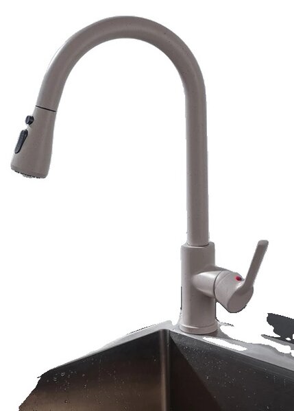 Miscelatore da cucina, design estraibile, superficie nichelata, CF04043YMWM Beige
