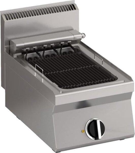 Griglia elettrica a vapore KBS con 1 zona di riscaldamento, 400x650x295 mm, da tavolo, pronta per il collegamento, 400V