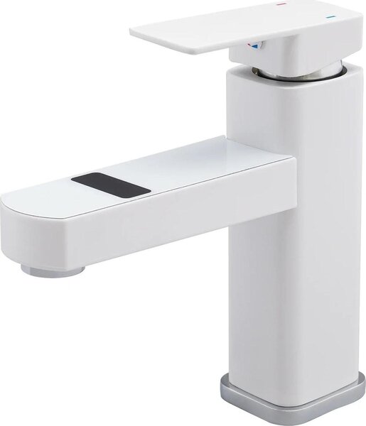 Rubinetto per lavabo, design moderno, struttura a tenuta stagna, BIANCO