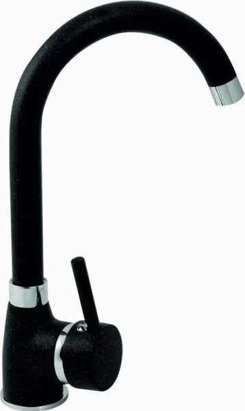 Rubinetto da cucina, 30Cm, Nero, Con bocca girevole a 360°, Algea