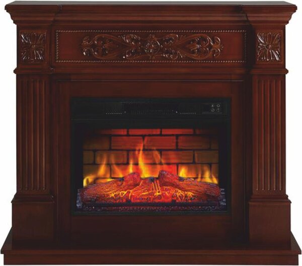 Casa Padrino Caminetto elettrico a LED barocco marrone scuro 106,6 x 37 x h. 92,5 cm - Mobili barocchi