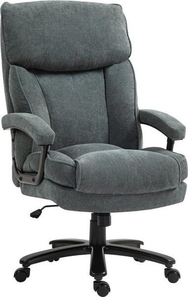 Fortuna Lai Sedia da ufficio alta e grande, portata massima 200 kg, struttura robusta, rivestimento morbido, grigio