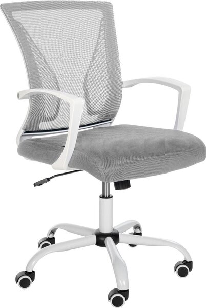 Sedia da ufficio ergonomica - Sedia da ufficio - Comfort regolabile con precisione | Colore base: bianco | Colore: grigio chiaro