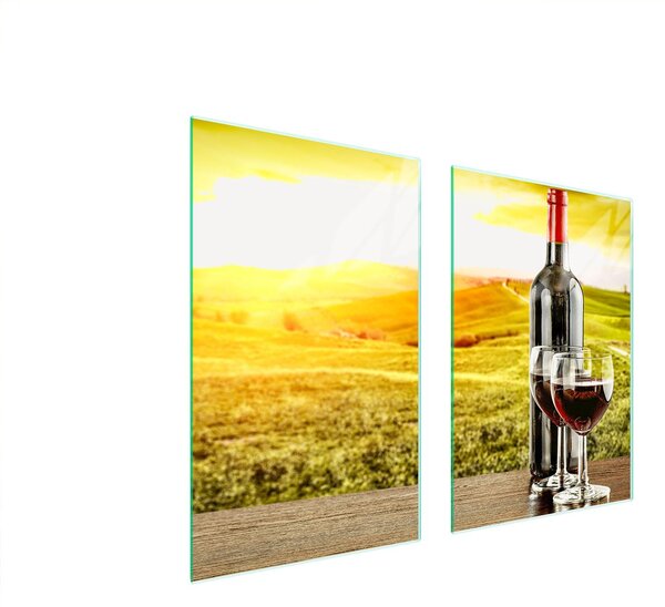 Piatto Di Protezione In Vetro Per Cucina 65X52 Vino