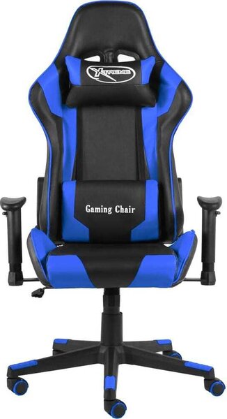 Sedia da Gaming Girevole Blu in PVC