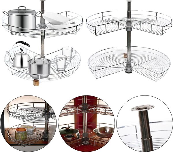 Organizzatore angolare, ruotabile di 270°, design a doppio strato