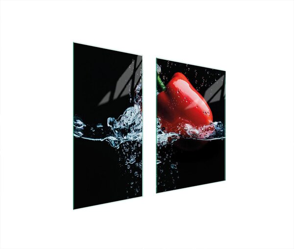 Piastre copri fornelli 2 pezzi 75x52 Copri piano cottura in Vetroceramica tagliere in vetro pepe nero