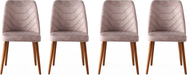 Skye Decor, Dallas 555 V4, set di sedie (4 pezzi), noce, 100% METALLO, 50 x 49 x 90 cm