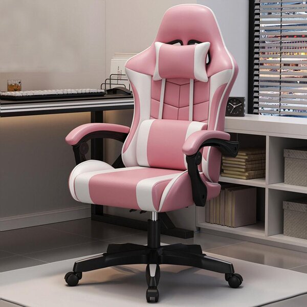 Sedia da gioco Sedia da computer Sedia girevole Esport Sedia da scrivania Sedia ergonomica regolabile in altezza Sedia da ufficio Rosa YXY7008-FEN