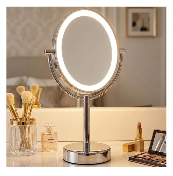 Eglo 201598 - Specchio cosmetico con retroilluminazione LED LED/4W/4xAA IP65 cromo lucido