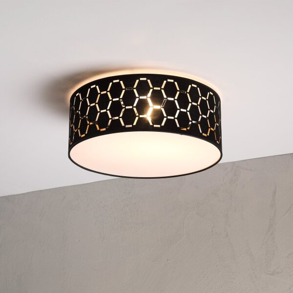 Plafoniera ULLE 1xE27/15W/230V diam. 35 cm nera