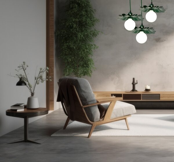 Bohemia-Design - Lampada a sospensione con cavo 1xE27/60W/230V verde