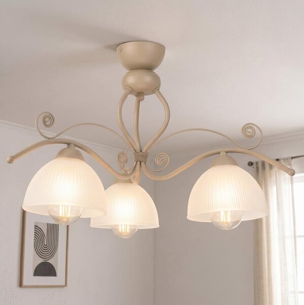 Brilagi - Lampadario a plafone ANTICO MODERN 3xE27/60W/230V beige