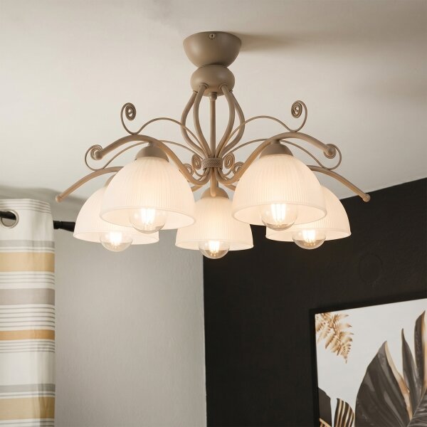 Brilagi - Lampadario a plafone ANTICO MODERN 5xE27/60W/230V beige