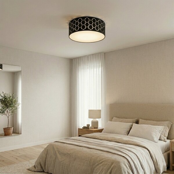 Plafoniera ULLE 1xE27/15W/230V diam. 35 cm nera