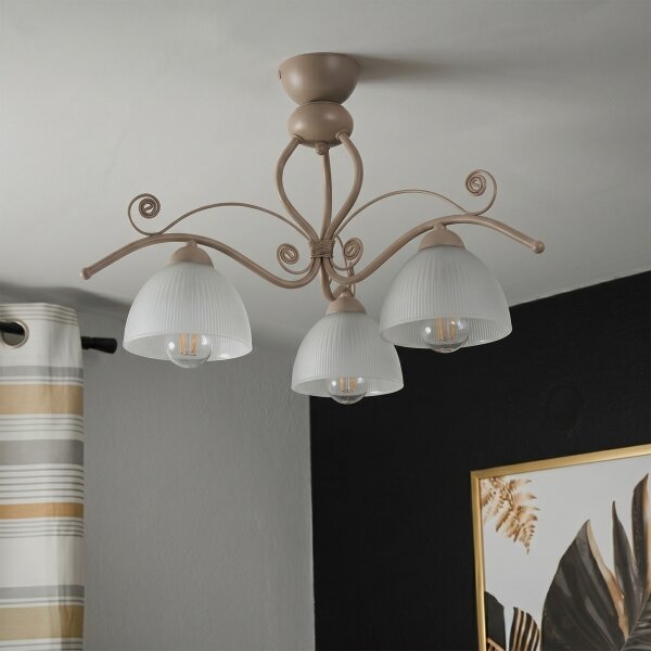 Brilagi - Lampadario a plafone ANTICO MODERN 3xE27/60W/230V beige