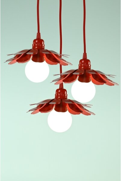 Bohemia-Design - Lampadario a sospensione con cavo 1xE27/60W/230V rosso