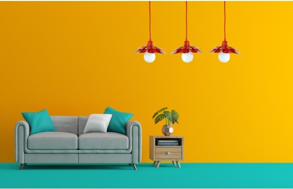 Bohemia-Design - Lampadario a sospensione con cavo 1xE27/60W/230V rosso